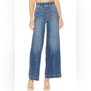 SPANX Seamed Front Wide Leg Jean in Vintage Indigo Blue Size Small